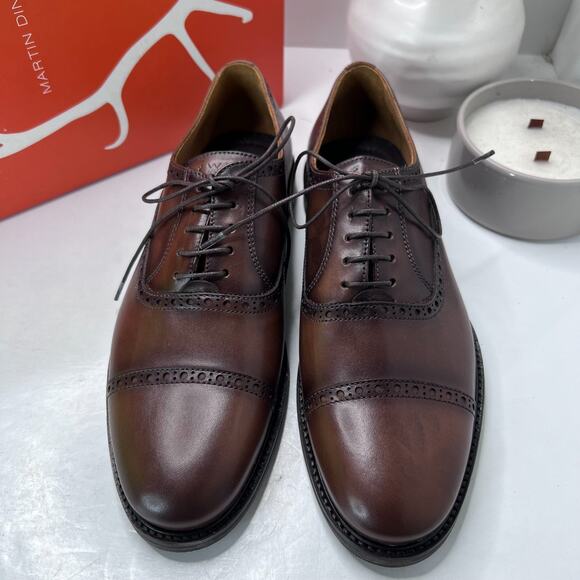 Martin Dingman Cambridge Cap Toe Dress Shoes Chocolate 300191M Men\'s 9 Tried On main image 8